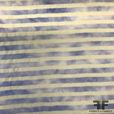 Horizontal Striped Cotton Ribbed Knit - Distressed Purple/White