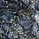 Abstract Animal Printed Knit - Blue/Navy/Off-White - Fabrics & Fabrics NY