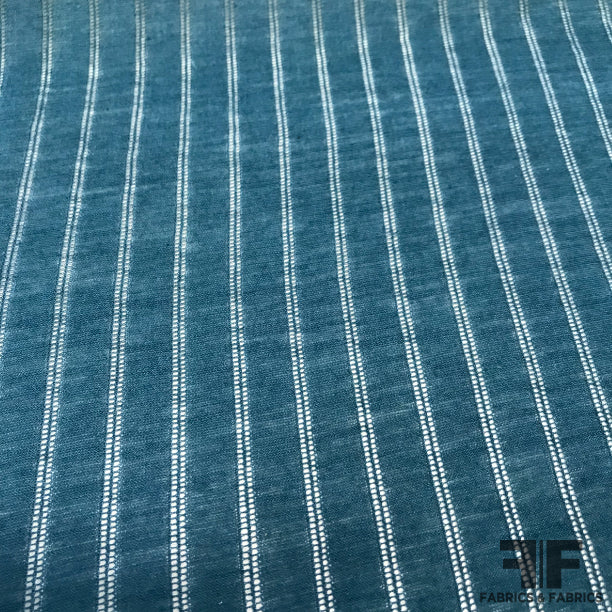 Drop Stitch Striped Knit - Green - Fabrics & Fabrics NY