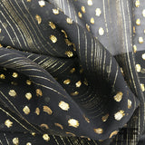 Metallic Silk Chiffon - Black/Metallic - Fabrics & Fabrics