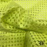 Geometric Embroidered Organza Novelty - Lime Green