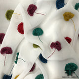 Embroidered Confetti Silk Georgette - White/Multicolor - Fabrics & Fabrics NY