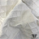 Geometric Jacquard Cotton - White
