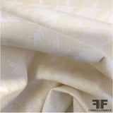 Italian Houndstooth Cotton Jacquard - White/Ivory