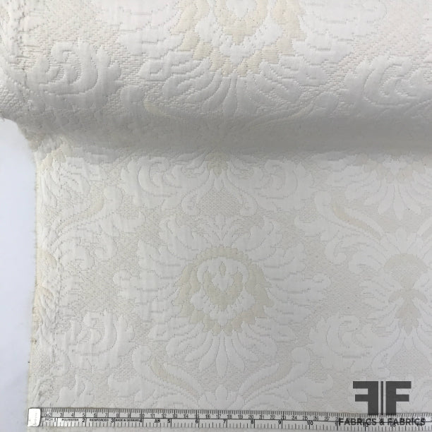 Damask Jacquard - White/Off-White - Fabrics & Fabrics NY