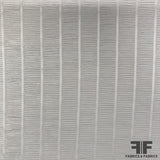 Striped/Ruched Silk Taffeta Novelty - White