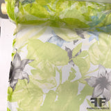 Floral & Leaf Printed Netting - Green - Fabrics & Fabrics NY