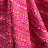 Italian Neon Striped Tweed - Pink - Fabrics & Fabrics