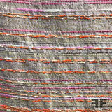 Striped Brocade/Tweed - Metallic - Orange/Pink (WIDE) - Fabrics & Fabrics