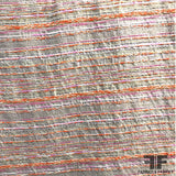 Striped Brocade/Tweed - Metallic - Orange/Pink (WIDE) - Fabrics & Fabrics