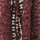 Couture Beaded Lace - Burgundy - Fabrics & Fabrics NY