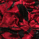 French Abstract Burnout Velvet - Red/Black