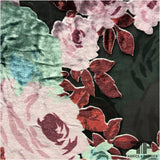 Rose Bloom Velvet Burnout - Black/Blue/Purple