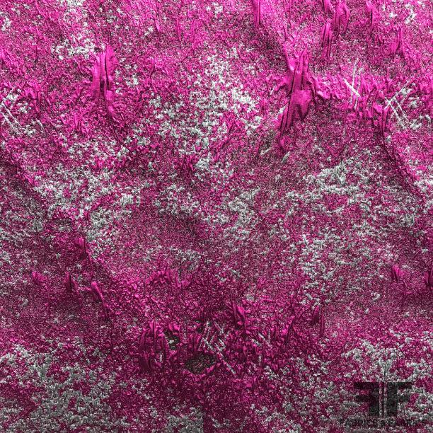 Shimmery Metallic Brocade - Pink/Silver