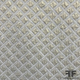 Checkered Metallic Brocade - White/Gold - Fabrics & Fabrics NY