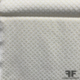 Checkered Metallic Brocade - White/Gold - Fabrics & Fabrics NY