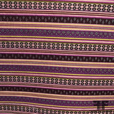 French Striped Geometric Brocade - Purple