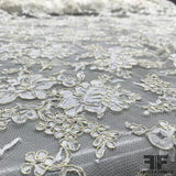 French Floral Chantilly Lace - Ivory/Gold - Fabrics & Fabrics
