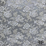 French Floral Chantilly Lace - Ivory/Gold - Fabrics & Fabrics