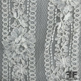 French Stripe Flower Chantilly Lace - Ivory - Fabrics & Fabrics