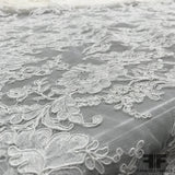 French Delicate Floral Alencon Lace - Ivory - Fabrics & Fabrics