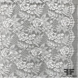 French Rose Floral Chantilly Lace - Silk White - Fabrics & Fabrics