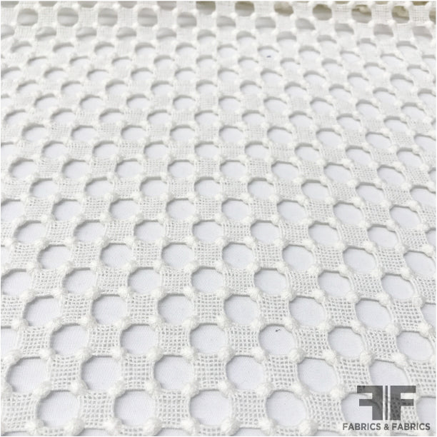 Geometric Guipure Lace - White - Fabrics & Fabrics