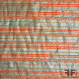 Metallic Striped Brocade - Orange/Gold - Fabrics & Fabrics