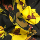 Floral Print Cotton/Silk Blend - Black/Yellow - Fabrics & Fabrics