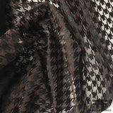 Houndstooth Silk Embroidered Netting - Black/Brown
