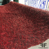 Italian Novelty Fringe on Taffeta - Red - Fabrics & Fabrics