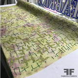 Abstract Beaded Silk Chiffon - Green - Fabrics & Fabrics NY