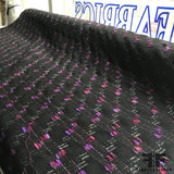 Italian Checkered Pop Wool Tweed - Black/Pink/Purple - Fabrics & Fabrics