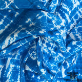 Tye Dye Printed Crepe De Chine - Electric Blue - Fabrics & Fabrics