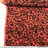 Mixed Animal Printed Crepe De Chine - Orange/Black - Fabrics & Fabrics