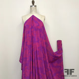 Paisley Boho Elephant Printed Crepe De Chine - Purple/Orange - Fabrics & Fabrics
