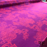Paisley Boho Elephant Printed Crepe De Chine - Purple/Orange - Fabrics & Fabrics