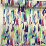 Brush Stroke Printed Crepe De Chine - Multicolor - Fabrics & Fabrics NY