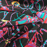 Abstract Printed Crepe De Chine - Black/Multicolor - Fabrics & Fabrics NY