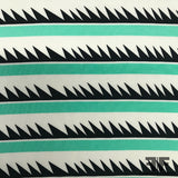 Abstract Stripe Printed Crepe De Chine - Mint Green