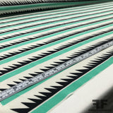 Abstract Stripe Printed Crepe De Chine - Mint Green - Fabrics & Fabrics NY
