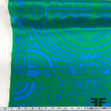 Abstract Printed Crepe de Chine - Blue/Green - Fabrics & Fabrics NY