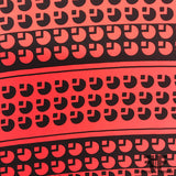 Geometric Printed Silk Crepe de Chine - Red/Black - Fabrics & Fabrics