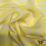 Stripe Printed Crepe De Chine - Yellow/White