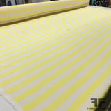 Stripe Printed Crepe De Chine - Yellow/White - Fabrics & Fabrics