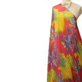 Multicolor Tropical Printed Silk Chiffon