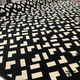 Geometric Abstract Printed Crepe De Chine - Black/Ivory - Fabrics & Fabrics