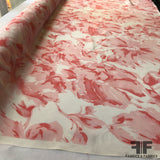 Pink Watercolor Floral Printed Silk Crepe de Chine - Pink - Fabrics & Fabrics
