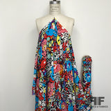 Floral Pop Printed Silk Crepe De Chine - Multicolor - Fabrics & Fabrics