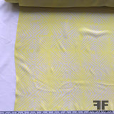 Geometric Printed Crepe de Chine - Yellow/White - Fabrics & Fabrics